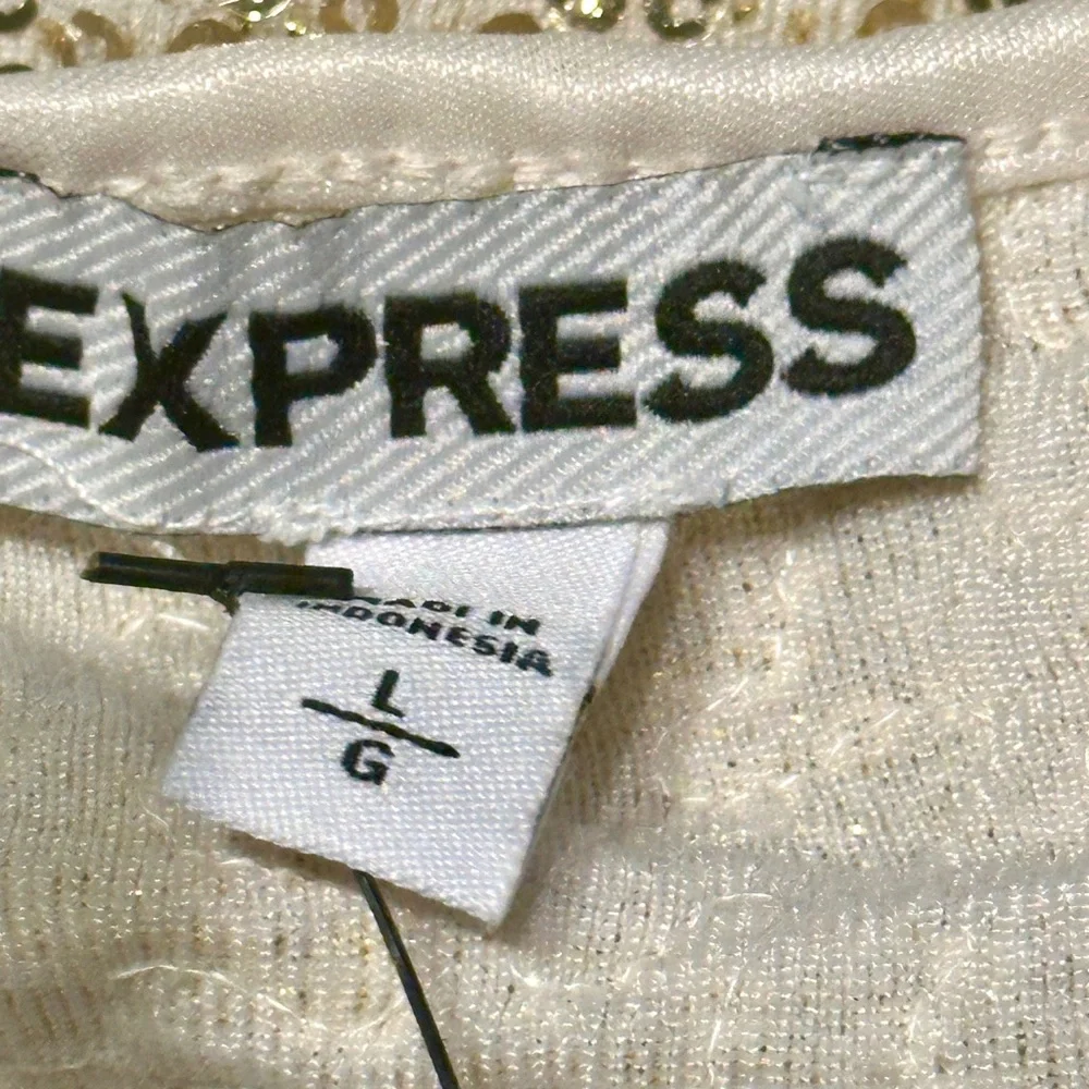 Express Gold Sequin Camisole Top, Size L, by Express